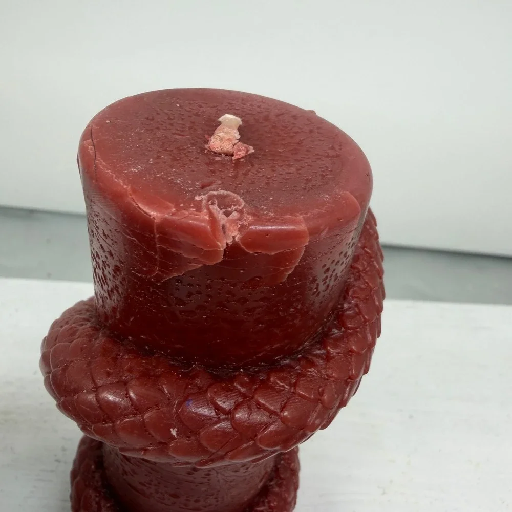 Soy Decorative Candle Set Burgundy Black Snake Skull Gothic Odditiy Witchy Decor